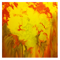Red Orange Cloud Waterfall